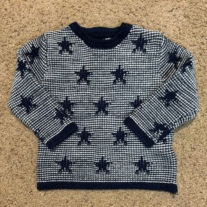 Zara Blue and White Knit Sweater, with buttons on the shoulder. Size 18-24 month